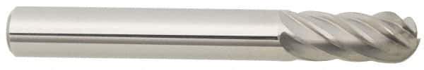 Atrax - 3/4" Cut Diam, 1/4" Shank Diam, Cylinder with Radius Head Fluted Cut Burr - Radius End, 1" LOC, 2-3/4" OAL - Apex Tool & Supply