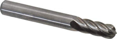 Atrax - 1/4" Cut Diam, 1/4" Shank Diam, Cylinder with Radius Head Fluted Cut Burr - Radius End, 5/8" LOC, 2" OAL - Apex Tool & Supply