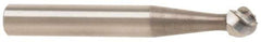 M.A. Ford - 1/2" Cut Diam, 1/4" Shank Diam, Ball Head Single Cut Burr - Carbide, Radius End, 7/16" LOC, 2-7/16" OAL - Apex Tool & Supply