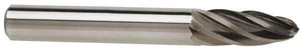 M.A. Ford - 3/8" Cut Diam, 1/4" Shank Diam, Tree with Radius Head Single Cut Burr - Carbide, Radius End, 3/4" LOC, 2-3/4" OAL - Apex Tool & Supply