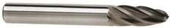 Atrax - 1/4" Cut Diam, 1/4" Shank Diam, Tree with Radius Head Fluted Cut Burr - Radius End, 5/8" LOC, 2" OAL - Apex Tool & Supply