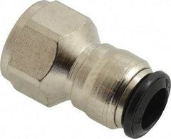 Alpha Technologies - 8mm Outside Diam, 1/4 BSPP, Nickel Plated Brass Push-to-Connect Tube Female Connector - 250 Max psi, Tube to Female BSPP Connection, Buna O-Ring - Apex Tool & Supply