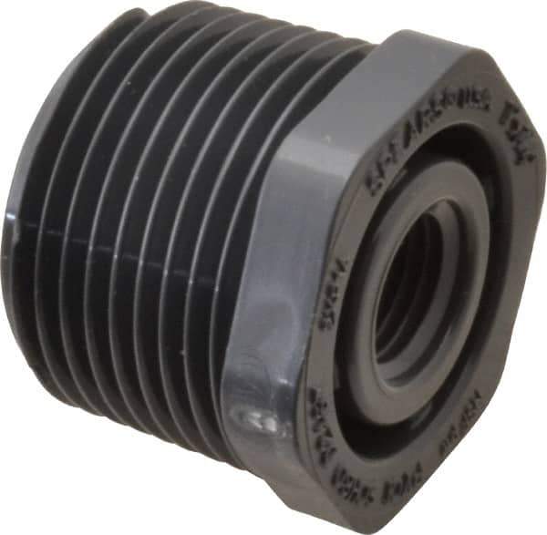 Value Collection - 1 x 1/4" PVC Plastic Pipe Reducer Bushing - Schedule 80, MIPT x FIPT End Connections - Apex Tool & Supply