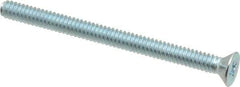 Value Collection - #10-24 UNC, 2-1/2" OAL Phillips Drive Machine Screw - Flat Head, Grade 2 Steel, Zinc-Plated Finish, Without Washer - Apex Tool & Supply