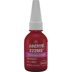 Loctite - 10 mL Bottle, Purple, Low Strength Liquid Threadlocker - Series 222, 24 hr Full Cure Time, Hand Tool Removal - Apex Tool & Supply