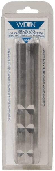 Wilton - 6-1/2" Jaw Width, Aluminum, Vise Jaw Cap - Magnetic Attachment - Apex Tool & Supply