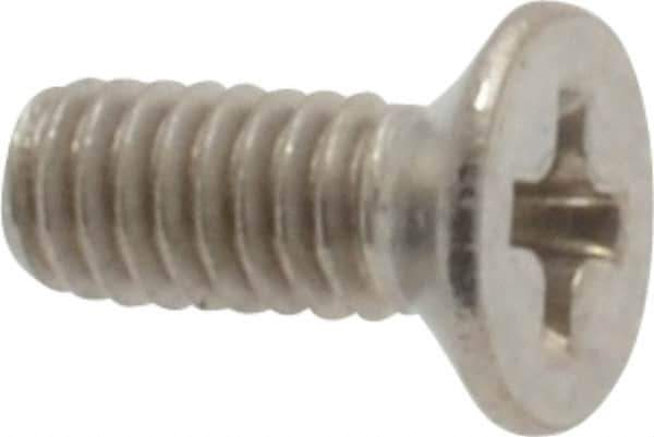 Value Collection - M2.5x0.45 Metric Coarse, 6mm OAL Phillips Drive Machine Screw - Flat Head, Grade 18-8 & A2 Stainless Steel, Uncoated, Without Washer - Apex Tool & Supply