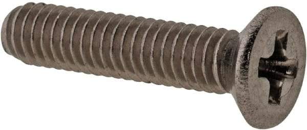 Value Collection - M2.5x0.45 Metric Coarse, 12mm OAL Phillips Drive Machine Screw - Flat Head, Grade 18-8 & A2 Stainless Steel, Uncoated, Without Washer - Apex Tool & Supply