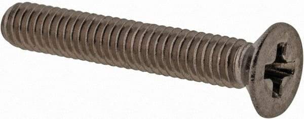 Value Collection - M2.5x0.45 Metric Coarse, 16mm OAL Phillips Drive Machine Screw - Flat Head, Grade 18-8 & A2 Stainless Steel, Uncoated, Without Washer - Apex Tool & Supply