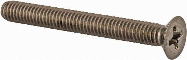 Value Collection - M4x0.70 Metric Coarse, 35mm OAL Phillips Drive Machine Screw - Flat Head, Grade 18-8 & A2 Stainless Steel, Uncoated, Without Washer - Apex Tool & Supply