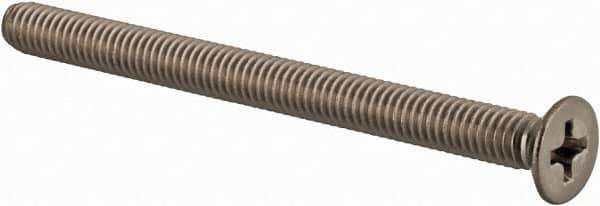 Value Collection - M4x0.70 Metric Coarse, 50mm OAL Phillips Drive Machine Screw - Flat Head, Grade 18-8 & A2 Stainless Steel, Uncoated, Without Washer - Apex Tool & Supply