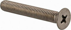 Value Collection - M5x0.80 Metric Coarse, 35mm OAL Phillips Drive Machine Screw - Flat Head, Grade 18-8 & A2 Stainless Steel, Uncoated, Without Washer - Apex Tool & Supply