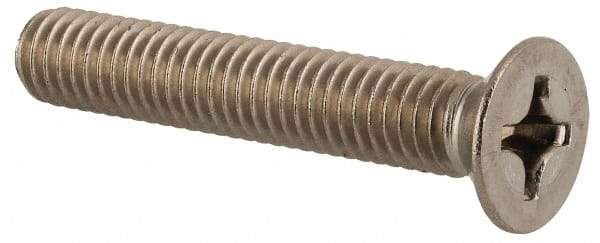 Value Collection - M6x1.00 Metric Coarse, 35mm OAL Phillips Drive Machine Screw - Flat Head, Grade 18-8 & A2 Stainless Steel, Uncoated, Without Washer - Apex Tool & Supply