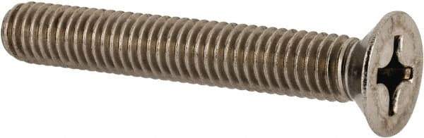 Value Collection - M6x1.00 Metric Coarse, 40mm OAL Phillips Drive Machine Screw - Flat Head, Grade 18-8 & A2 Stainless Steel, Uncoated, Without Washer - Apex Tool & Supply