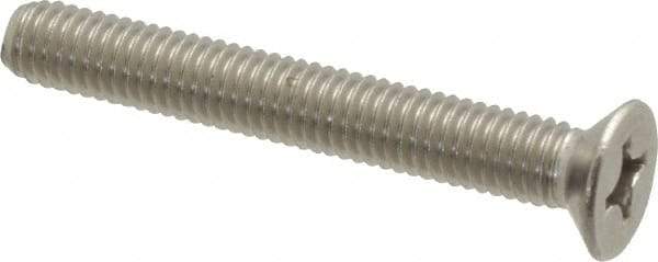 Value Collection - M6x1.00 Metric Coarse, 45mm OAL Phillips Drive Machine Screw - Flat Head, Grade 18-8 & A2 Stainless Steel, Uncoated, Without Washer - Apex Tool & Supply