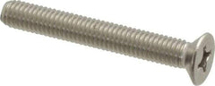 Value Collection - M6x1.00 Metric Coarse, 45mm OAL Phillips Drive Machine Screw - Flat Head, Grade 18-8 & A2 Stainless Steel, Uncoated, Without Washer - Apex Tool & Supply