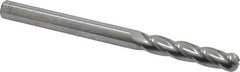 Atrax - 5/16" Diam, 1-5/8" LOC, 4 Flute Solid Carbide Ball End Mill - Uncoated, Single End, 4" OAL, 5/16" Shank Diam - Apex Tool & Supply
