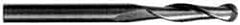 SGS - 1" Diam, 2-1/4" LOC, 2 Flute Solid Carbide Ball End Mill - Uncoated, Single End, 5" OAL, 1" Shank Diam, Spiral Flute - Apex Tool & Supply