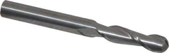 Atrax - 5/16" Diam, 1-1/8" LOC, 2 Flute Solid Carbide Ball End Mill - Uncoated, Single End, 3" OAL, 5/16" Shank Diam - Apex Tool & Supply