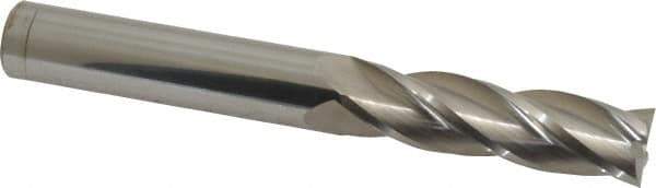 Atrax - 5/8", 2-1/4" LOC, 5/8" Shank Diam, 5" OAL, 4 Flute, Solid Carbide Square End Mill - Single End, Uncoated, Spiral Flute, 30° Helix, Centercutting, Right Hand Cut - Apex Tool & Supply