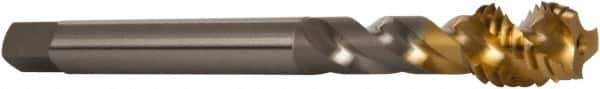OSG - 1/2-13 UNC 3 Flute 2B Modified Bottoming Spiral Flute Tap - Vanadium High Speed Steel, TiN Finish, 110mm OAL, Right Hand Flute, Right Hand Thread - Apex Tool & Supply