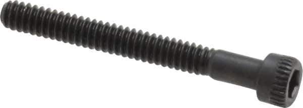 Made in USA - #4-40 UNC Hex Socket Drive, Socket Cap Screw - Alloy Steel, Black Oxide Finish, Partially Threaded, 1" Length Under Head - Apex Tool & Supply