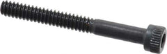 Made in USA - #6-32 UNC Hex Socket Drive, Socket Cap Screw - Alloy Steel, Black Oxide Finish, Partially Threaded, 1-1/4" Length Under Head - Apex Tool & Supply