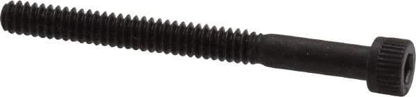 Made in USA - #6-32 UNC Hex Socket Drive, Socket Cap Screw - Alloy Steel, Black Oxide Finish, Partially Threaded, 1-1/2" Length Under Head - Apex Tool & Supply