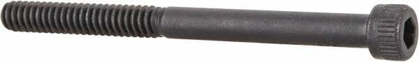 Made in USA - #6-32 UNC Hex Socket Drive, Socket Cap Screw - Alloy Steel, Black Oxide Finish, Partially Threaded, 1-3/4" Length Under Head - Apex Tool & Supply