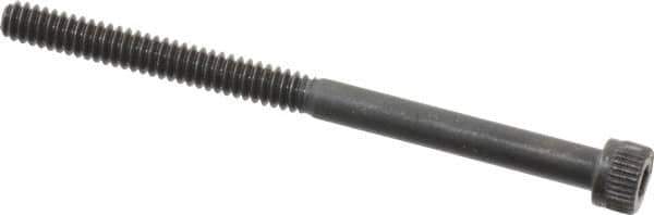 Made in USA - #6-32 UNC Hex Socket Drive, Socket Cap Screw - Alloy Steel, Black Oxide Finish, Partially Threaded, 2" Length Under Head - Apex Tool & Supply