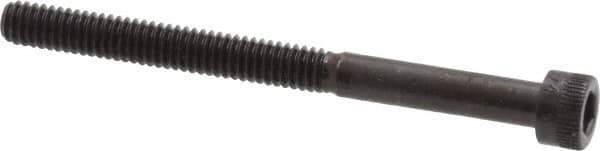 Made in USA - #8-32 UNC Hex Socket Drive, Socket Cap Screw - Alloy Steel, Black Oxide Finish, Partially Threaded, 2" Length Under Head - Apex Tool & Supply