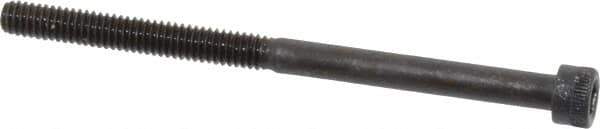 Made in USA - #8-32 UNC Hex Socket Drive, Socket Cap Screw - Alloy Steel, Black Oxide Finish, Partially Threaded, 2-1/2" Length Under Head - Apex Tool & Supply