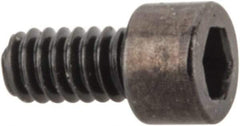 Made in USA - #0-80 UNF Hex Socket Drive, Socket Cap Screw - Alloy Steel, Black Oxide Finish, Fully Threaded, 1/8" Length Under Head - Apex Tool & Supply