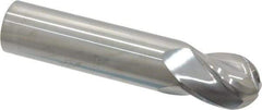 Atrax - 5/8" Diam, 3/4" LOC, 4 Flute Solid Carbide Ball End Mill - Uncoated, Single End, 3" OAL, 5/8" Shank Diam - Apex Tool & Supply