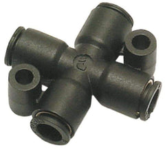 Legris - 5/16" Outside Diam, Nylon Push-to-Connect Cross - 290 Max psi, Black - Apex Tool & Supply