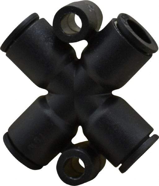Legris - 1/4" Outside Diam, Nylon Push-to-Connect Tube Cross - 290 Max psi, Black - Apex Tool & Supply