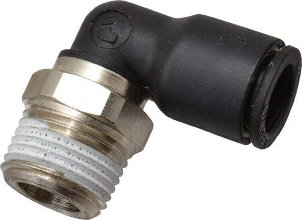 Legris - 10mm Outside Diam, 3/8 NPT, Nylon Push-to-Connect Tube Male Elbow - 290 Max psi, Tube to Male NPT Connection, Buna Nitrile O-Ring - Apex Tool & Supply