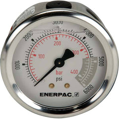 Enerpac - Hydraulic Pressure Gages & Adapters Type: Glycerine Filled Pressure Rating: 6000 - Apex Tool & Supply
