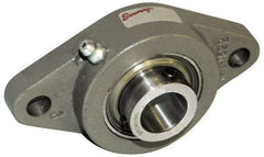 Browning - 1/2" ID, 3-7/8" OAL x 2-1/8" OAH 2-Bolt Flange - 1,444 Lb Static Cap, 2,611 Lb Dyn Cap, 3" Btw Mnt Hole Ctrs, Cast Iron - Apex Tool & Supply
