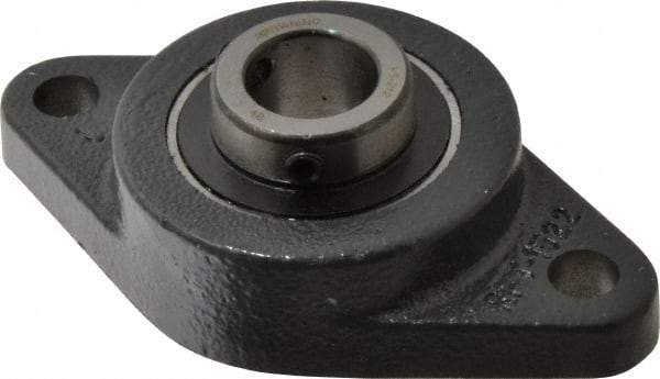 Browning - 3/4" ID, 4-13/32" OAL x 2-1/2" OAH 2-Bolt Flange - 1,444 Lb Static Cap, 2,611 Lb Dyn Cap, 3-17/32" Btw Mnt Hole Ctrs, Cast Iron - Apex Tool & Supply
