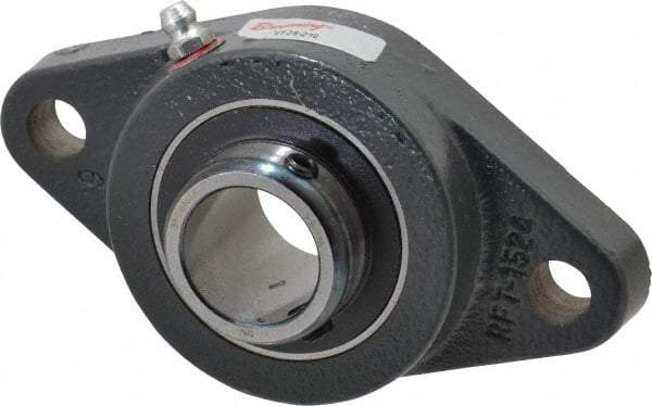 Browning - 1" ID, 4-7/8" OAL x 2-3/4" OAH 2-Bolt Flange - 1,651 Lb Static Cap, 2,801 Lb Dyn Cap, 3-57/64" Btw Mnt Hole Ctrs, Cast Iron - Apex Tool & Supply