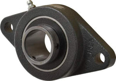 Browning - 1-1/4" ID, 5-9/16" OAL x 3-1/8" OAH 2-Bolt Flange - 2,567 Lb Static Cap, 4,381 Lb Dyn Cap, 4-19/32" Btw Mnt Hole Ctrs, Cast Iron - Apex Tool & Supply