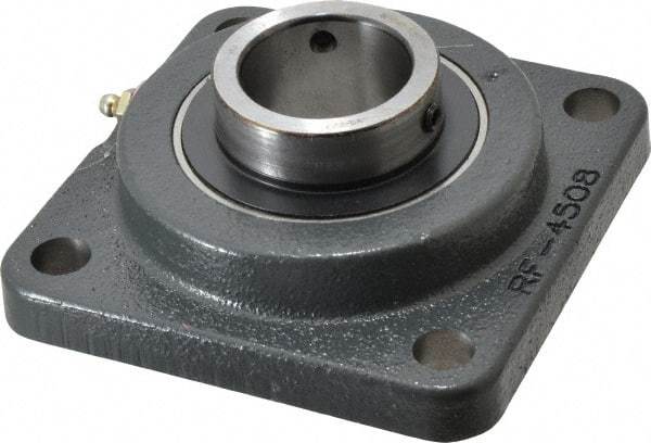 Browning - 1-11/16" ID, 5-3/8" OAL x 5-3/8" OAH 4-Bolt Flange - 5,139 Lb Static Cap, 7,901 Lb Dyn Cap, 4-1/8" Btw Mnt Hole Ctrs, Cast Iron - Apex Tool & Supply