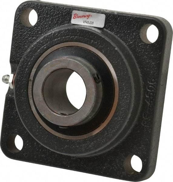Browning - 1-1/4" ID, 4-5/8" OAL x 4-5/8" OAH 4-Bolt Flange - 3,493 Lb Static Cap, 5,782 Lb Dyn Cap, 3-5/8" Btw Mnt Hole Ctrs, Cast Iron - Apex Tool & Supply