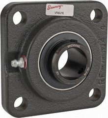 Browning - 1" ID, 3-3/4" OAL x 3-3/4" OAH 4-Bolt Flange - 1,651 Lb Static Cap, 2,801 Lb Dyn Cap, 2-3/4" Btw Mnt Hole Ctrs, Cast Iron - Apex Tool & Supply