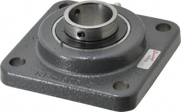 Browning - 1-1/4" ID, 4-1/4" OAL x 4-1/4" OAH 4-Bolt Flange - 2,567 Lb Static Cap, 4,381 Lb Dyn Cap, 3-1/4" Btw Mnt Hole Ctrs, Cast Iron - Apex Tool & Supply
