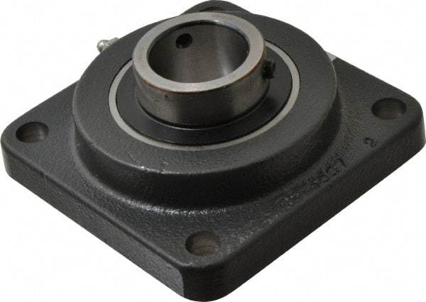Browning - 1-1/2" ID, 5-1/8" OAL x 5-1/8" OAH 4-Bolt Flange - 4,467 Lb Static Cap, 7,340 Lb Dyn Cap, 4" Btw Mnt Hole Ctrs, Cast Iron - Apex Tool & Supply