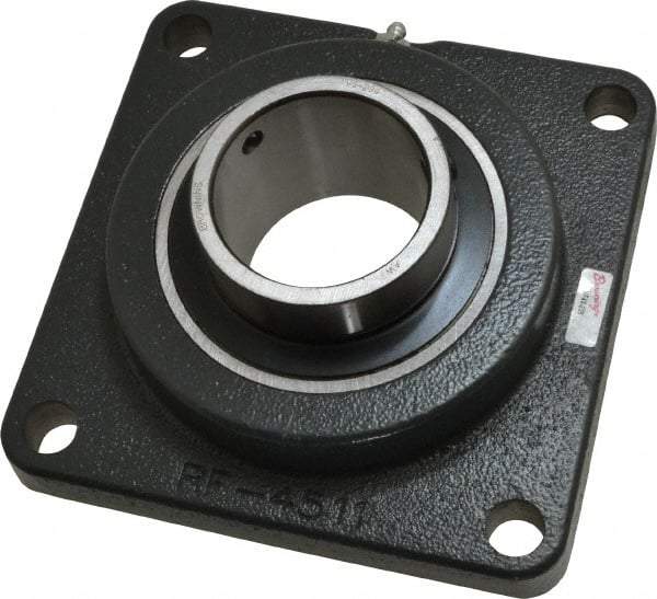 Browning - 2-7/16" ID, 6-7/8" OAL x 6-7/8" OAH 4-Bolt Flange - 8,150 Lb Static Cap, 11,789 Lb Dyn Cap, 5-5/8" Btw Mnt Hole Ctrs, Cast Iron - Apex Tool & Supply