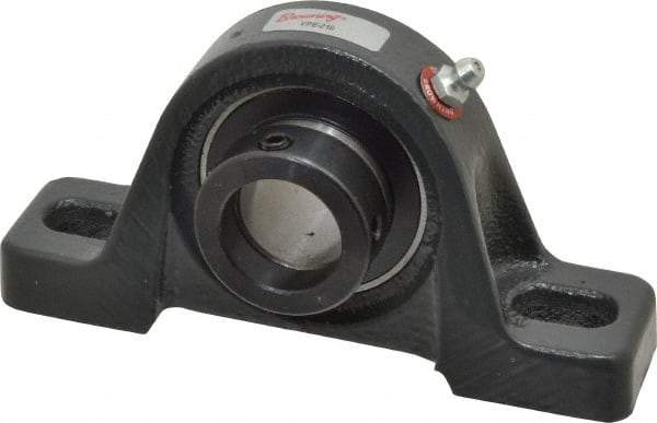 Browning - 1" ID, 5-1/2" OAL x 2-13/16" OAH Pillow Block - 1,651 Lb Static Cap, 2,801 Lb Dyn Cap, 4-1/8" Btw Mnt Hole Ctrs, 1-7/16" Base-to-Ctr Ht, Cast Iron - Apex Tool & Supply