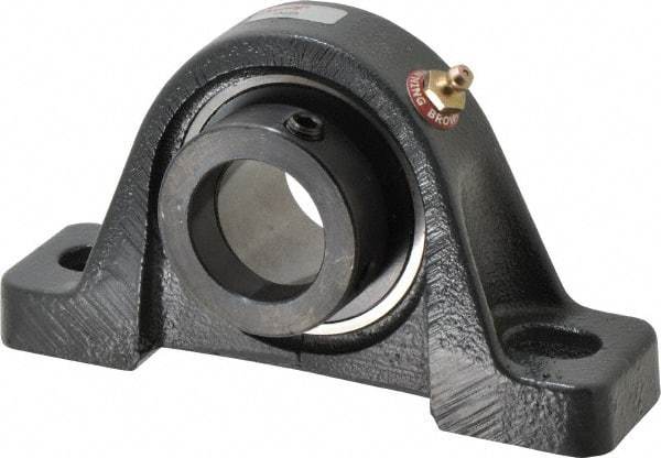 Browning - 1-7/16" ID, 6-3/4" OAL x 3-11/16" OAH Pillow Block - 3,493 Lb Static Cap, 5,782 Lb Dyn Cap, 5" Btw Mnt Hole Ctrs, 1-7/8" Base-to-Ctr Ht, Cast Iron - Apex Tool & Supply